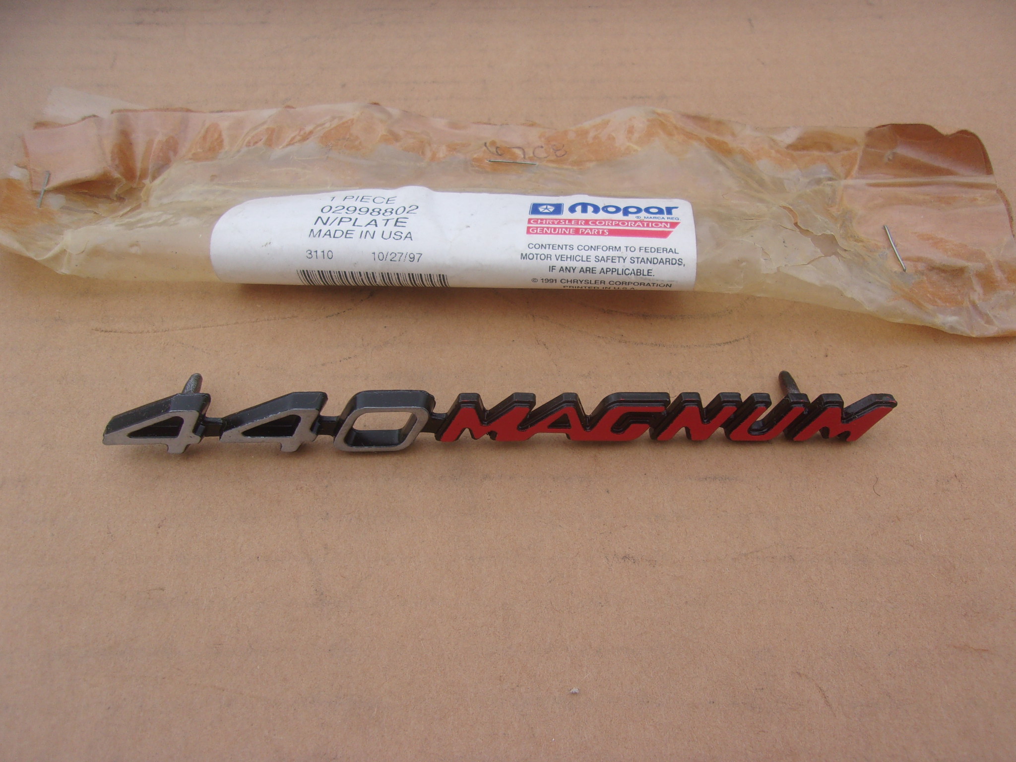 70-71 CHALLENGER 440 MAGNUM NAMEPLATE