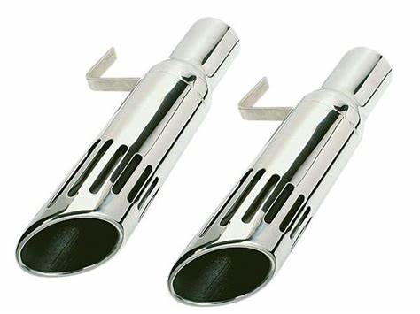 71-74 BLACK SLOTTED LONG STYLE EXHAUST TIPS