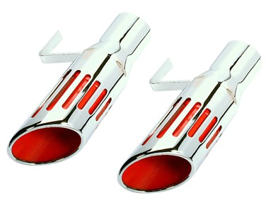 71-74 RED 3" SLOTTED SHORT STYLE EXHAUST TIPS