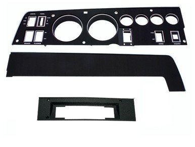 68 CHARGER RALLYE DASH BLACK BEZEL KIT WITH 8 TRACK AND WITH AC