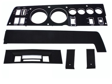 68 CHARGER RALLYE DASH BLACK BEZEL KIT WITH AM/FM RADIO AND WITH NO AC