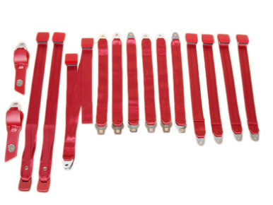 68-69 B BODY RED SEAT BELTS BENCH SEATS