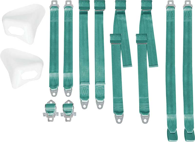 70 E BODY HARD TOP GREEN BUCKET SEAT BELT SET