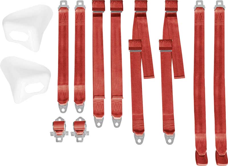 70 E BODY HARD TOP RED BUCKET SEAT BELT SET