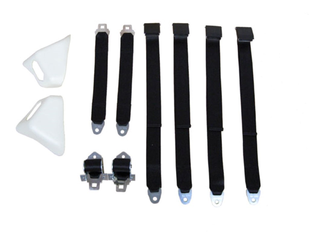 70 E BODY CONV BLACK BUCKET SEAT BELT KIT