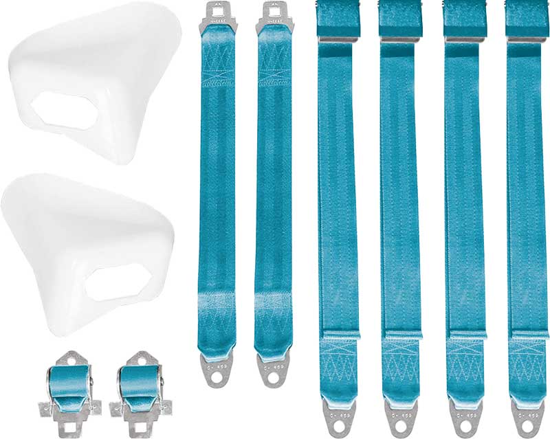 70 E BODY CONVERTIBLE BLUE BUCKET SEAT BELT SET