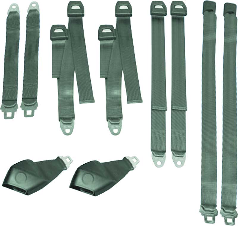 71 E BODY HARD TOP GREEN BUCKET SEAT BELT SET