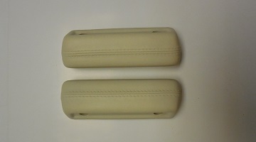 68-70 A BODY FRONT ARM REST PADS WHITE SOLD AS A PAIR