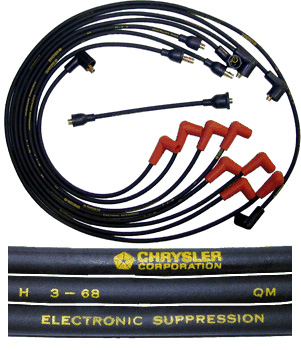 SPARK PLUG WIRE SET FOR A-BODY & B-BODY 1969 318/340 ENGINES & C-BODY 1969 318 ENGINE, DATE CODED 3RD QTR 1968