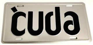 SILVER/BLACK "CUDA" LICENSE PLATE