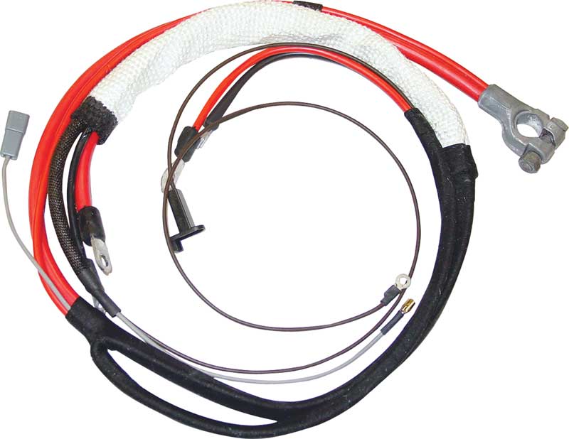 67-68 B BODY HEMI POSITIVE BATTERY CABLE WITH AUTOMATIC TRANSMISSION WITH 1 PRONG NEUTRAL SAFETY SWITCH