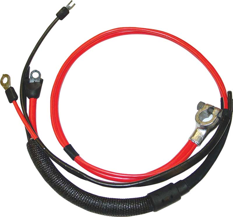 66-67 B BODY POSITIVE BATTERY CABLE SMALL BLOCK WITH SPLIT STARTER LUG/HEAT SHEATH