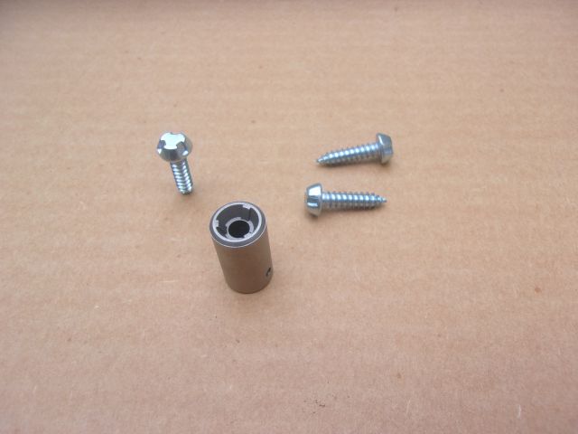 FLIP FUEL CAP SECURITY SCREWS &  TOOL 67-69 BARRACUDA, 68-70 CHARGER