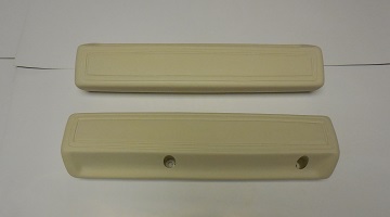 66-70 CHARGER, 67-70 C BODY DODGE & PLYMOUTH 2 DOOR, FRONT ARM REST PADS WHITE 13" SOLD AS A PAIR