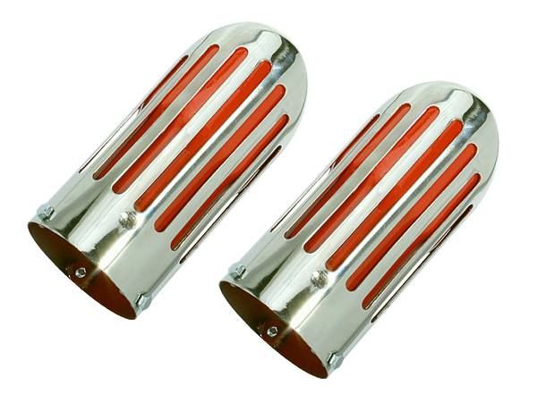 71 B BODY RED SLOTTED HEMI EXHAUST TIPS