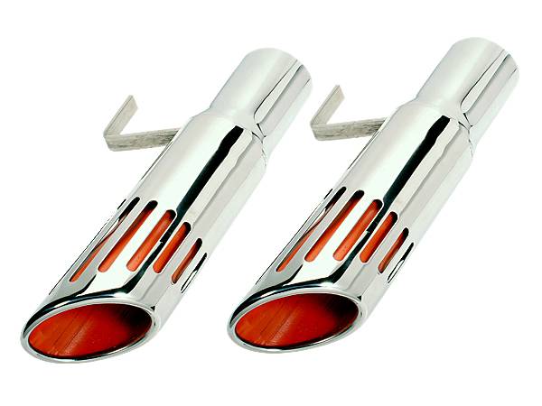 71-74 3" RED SLOTTED LONG STYLE EXHAUST TIPS