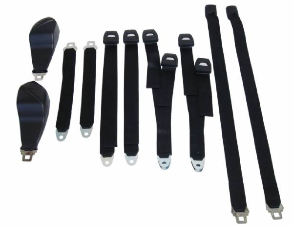 71 E BODY HARD TOP BLACK BUCKET SEAT BELT SET