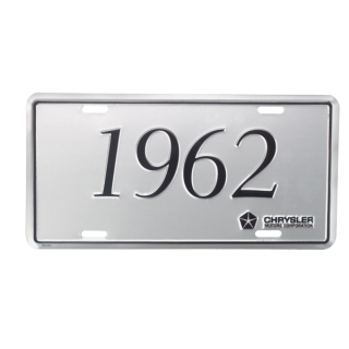 SILVER/BLACK 1962 LICENSE PLATE