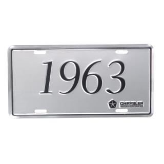 SILVER/BLACK 1963 LICENSE PLATE