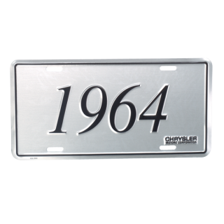 SILVER/BLACK 1964 LICENSE PLATE