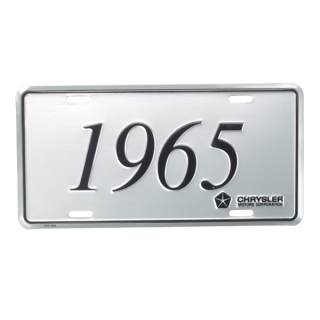 SILVER/BLACK 1965 LICENSE PLATE