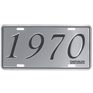 SILVER/BLACK 1970 LICENSE PLATE