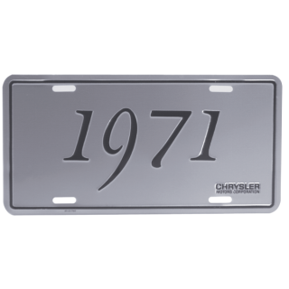 SILVER/BLACK 1971 LICENSE PLATE