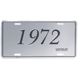 SILVER/BLACK 1972 LICENSE PLATE