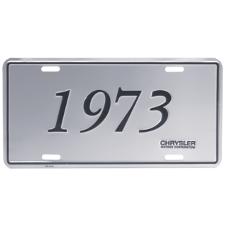 SILVER/BLACK 1973 LICENSE PLATE