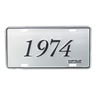 SILVER/BLACK 1974 LICENSE PLATE