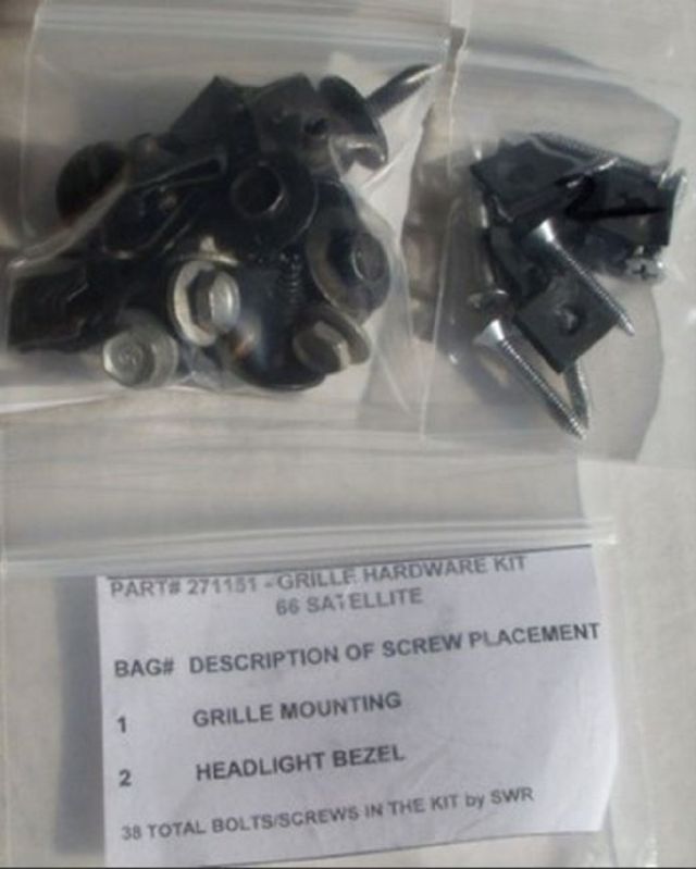 1966 PLYMOUTH SATELLITE GRILLE HARDWARE KIT