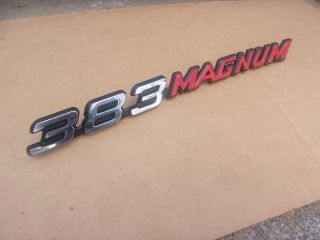 71 CHARGER 383 MAGNUM NAMEPLATE