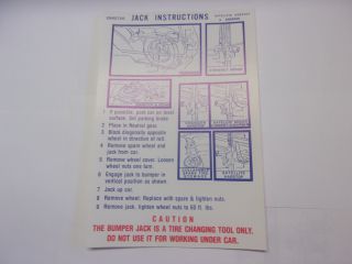 1971 B BODY JACK INSTRUCTIONS