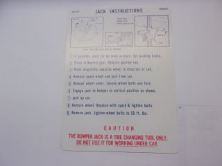 1968 CHARGER JACK INSTRUCTIONS