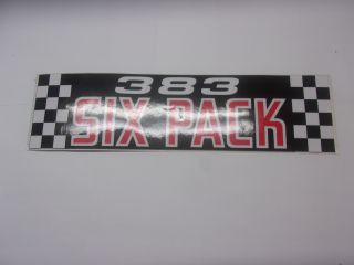 DODGE 383 SIX PACK AIR CLEANER DECAL