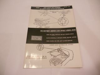 1975 VALIANT/DART JACK INSTRUCTIONS