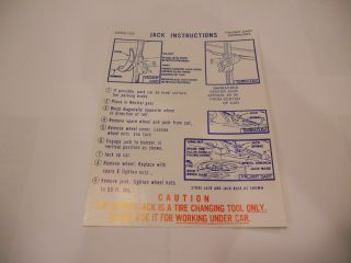 1968-69 VALIANT/BARRACUDA/DART JACK INSTRUCTIONS