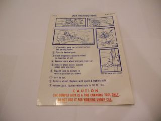 1968 PLYMOUTH/DODGE JACK INSTRUCTIONS