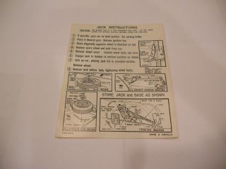 1966-67 DODGE/CHRYSLER JACK INSTRUCTIONS