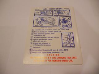 1968 CHRYSLER JACK INSTRUCTIONS