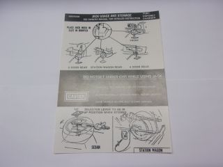 1975-76 FURY/CORONET/CHARGER JACK INSTRUCTIONS