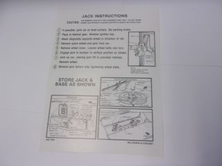 1967 B BODY JACK INSTRUCTIONS