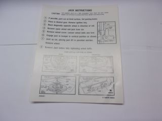 1963 B BODY JACK INSTRUCTIONS