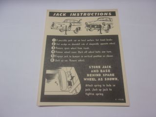 56 CHRYSLER JACK INSTRUCTIONS