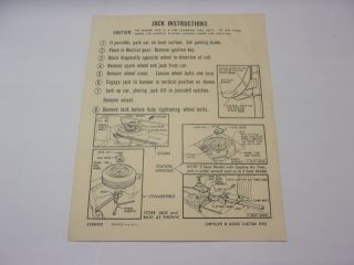 1963-1964 CHRYSLER / DODGE 880 JACK INSTRUCTIONS