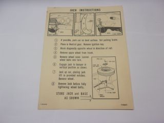 1961 PLYMOUTH JACK INSTRUCTIONS