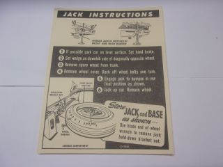 1959 CHRYSLER JACK INSTRUCTIONS