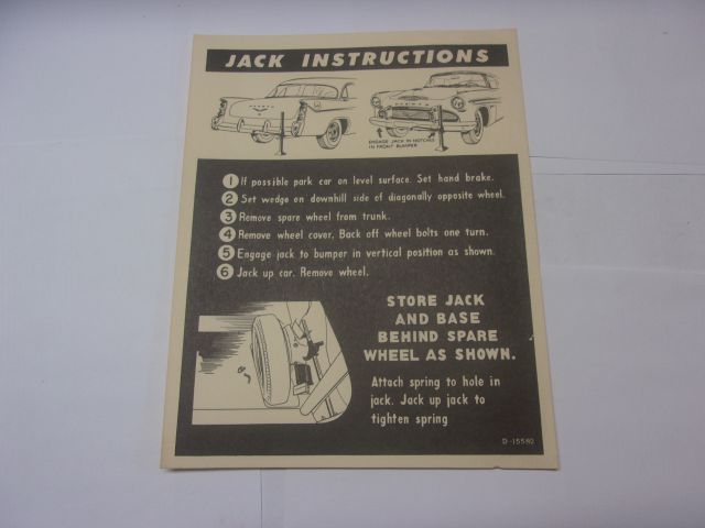 1956 DESOTO JACK INSTRUCTIONS