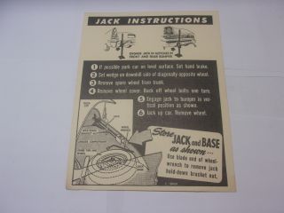 1958 CHRYSLER JACK INSTRUCTIONS