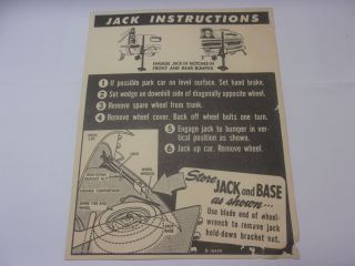 1958 DESOTO JACK INSTRUCTIONS